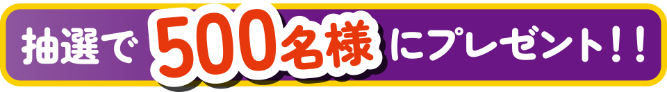 抽選で500名様にプレゼント!!